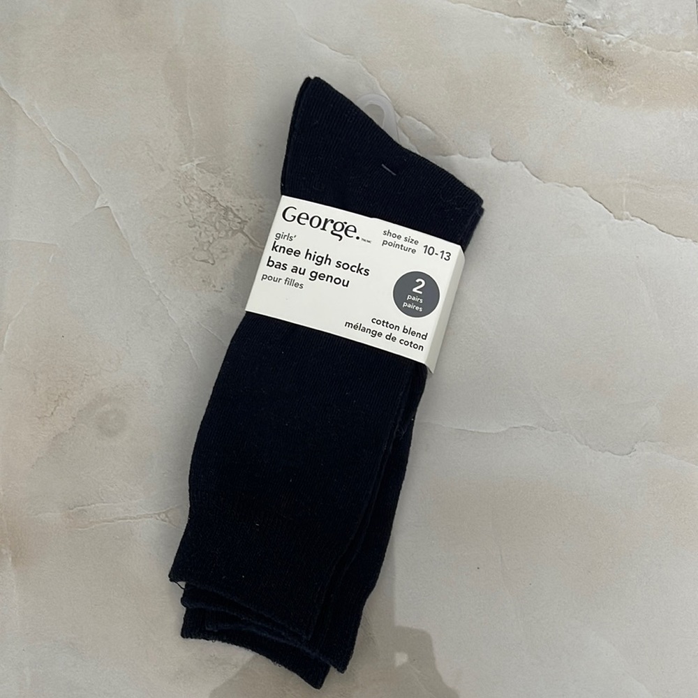 GEORGE - Girls Knee high socks - Shoe Size: 10-13 - 2pairs